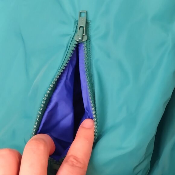 Columbia Jacket Men's Size XL Blue Teal Reversible Nylon Bomber Radial 80s VNTG - Picture 7 of 11